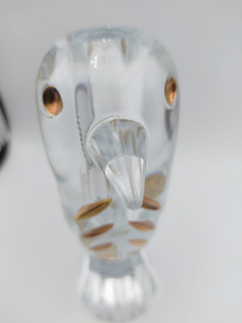 【未使用】 Baccarat ファウナクリスト　花瓶　フラワーベース 鳥　金彩