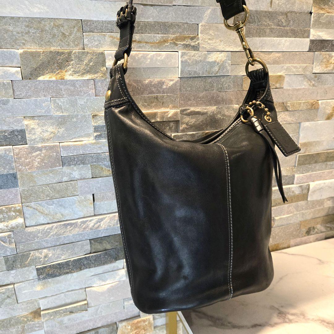 COACH オールド コーチ　ダッフル　ショルダーバッグ　バケツ型　レザー　黒