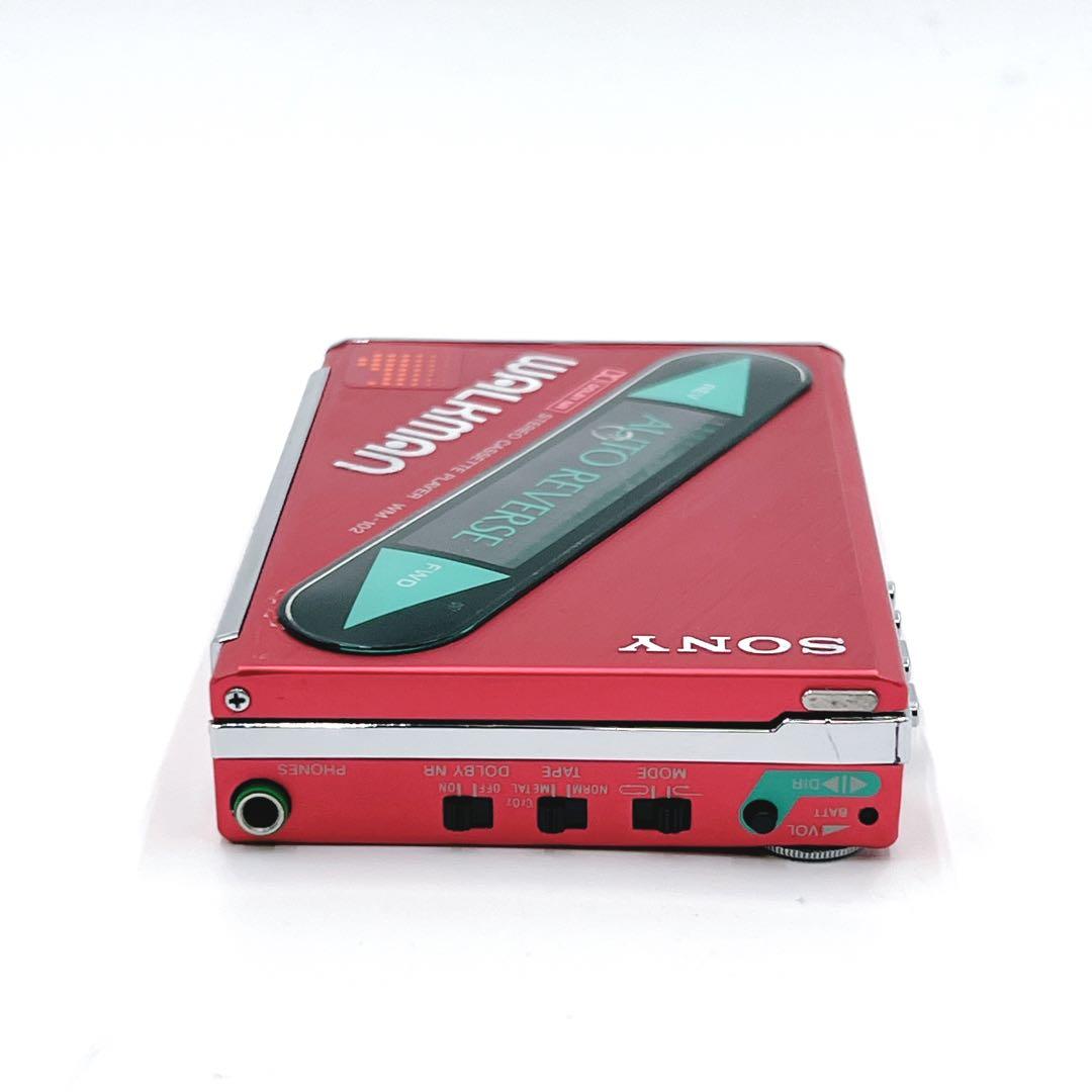 【美品・動作品】 SONY WM-102 カセットウォークマン 音出しOK 赤色