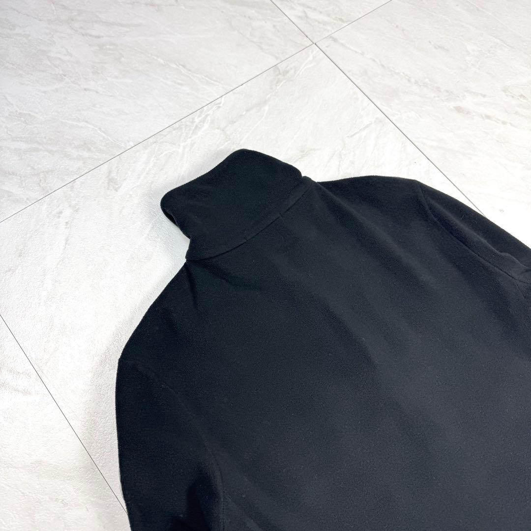 モンクレール ジップ フリース ニット ジャケット ワッペン ハイネック 黒 S