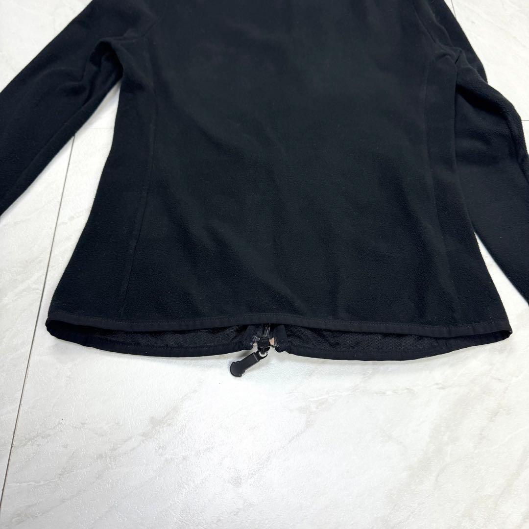 モンクレール ジップ フリース ニット ジャケット ワッペン ハイネック 黒 S