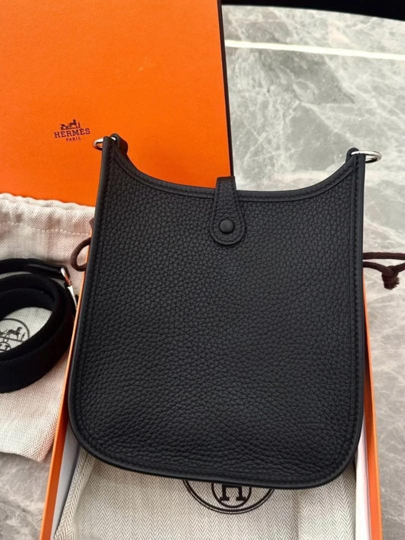 HERMES ミニエブリン TPM 黑×シルバー金具