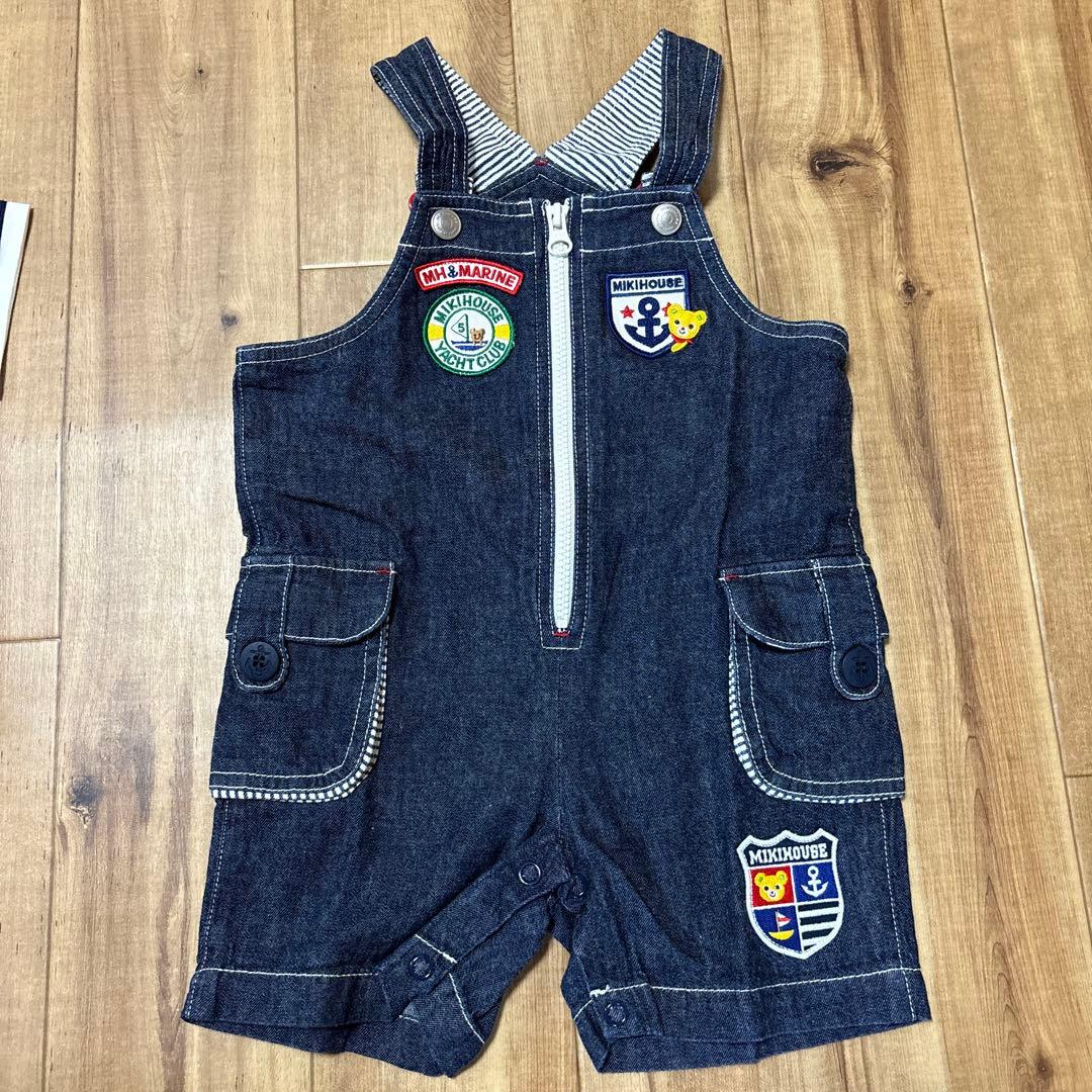 MIKIHOUSE セーラーTシャツ オーバーオールセット
