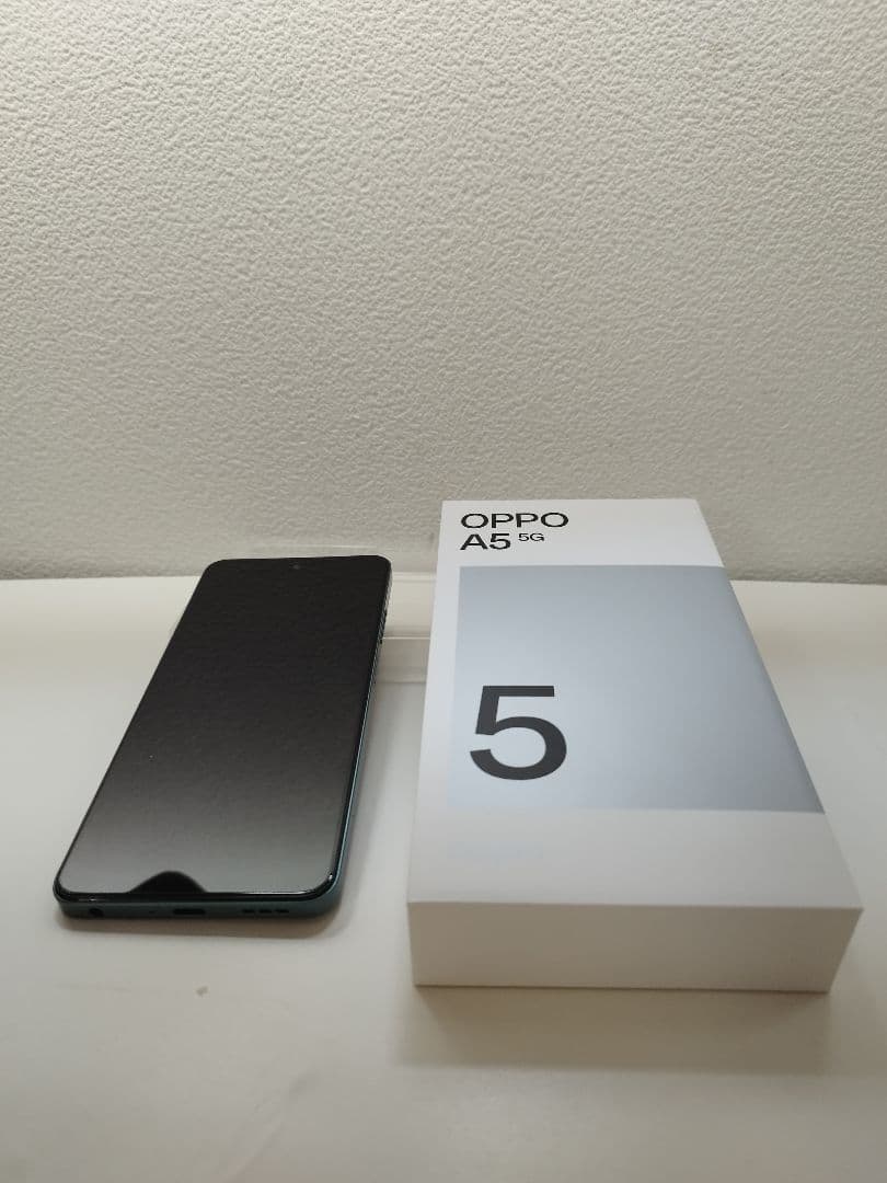 OPPO A5 5G 本体 グリーン 2025年12月6日購入　楽天モバイル店
