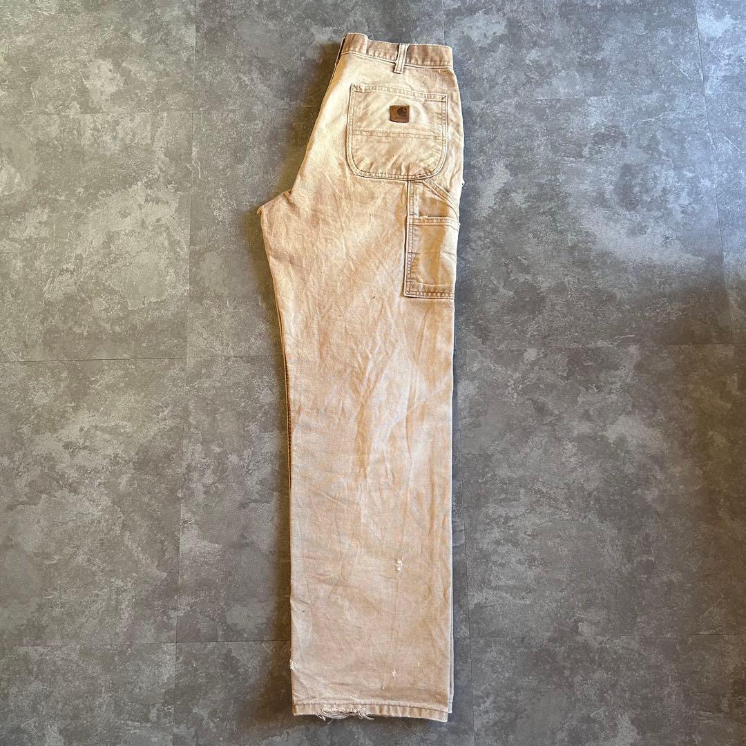Carhartt ダックペインターパンツ W32 L34 鬼フェード ブラウン