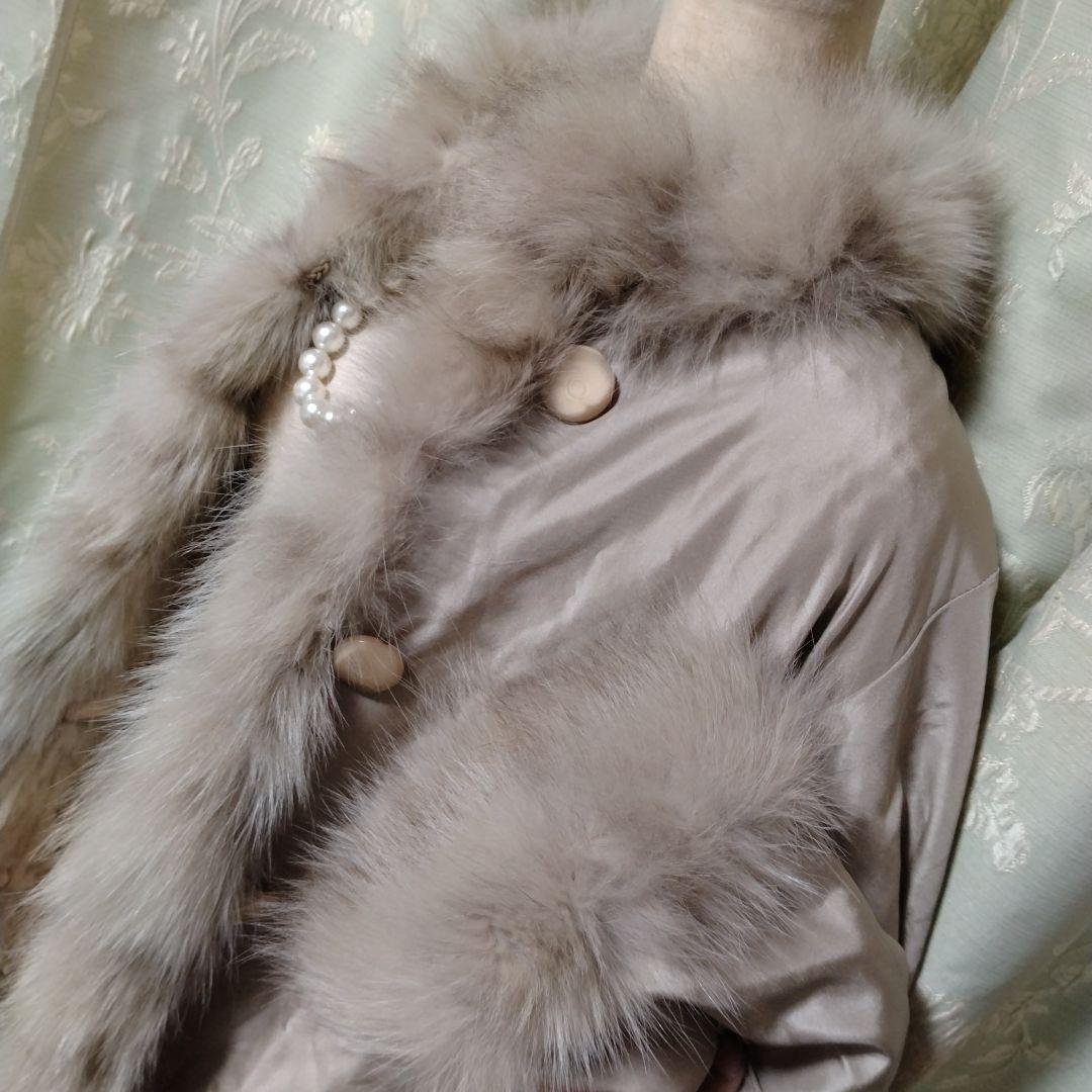 美品✩レッキス＆ブルーフォックス✩シルク✩リバーシブル✩ファーコート