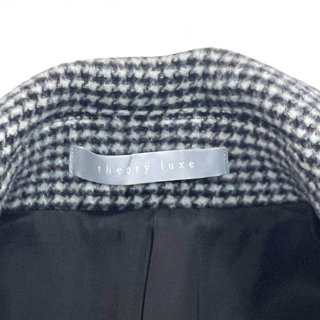 【札付き未使用品】セオリーリュクス　ハーフコート　38　千鳥格子　コクーン