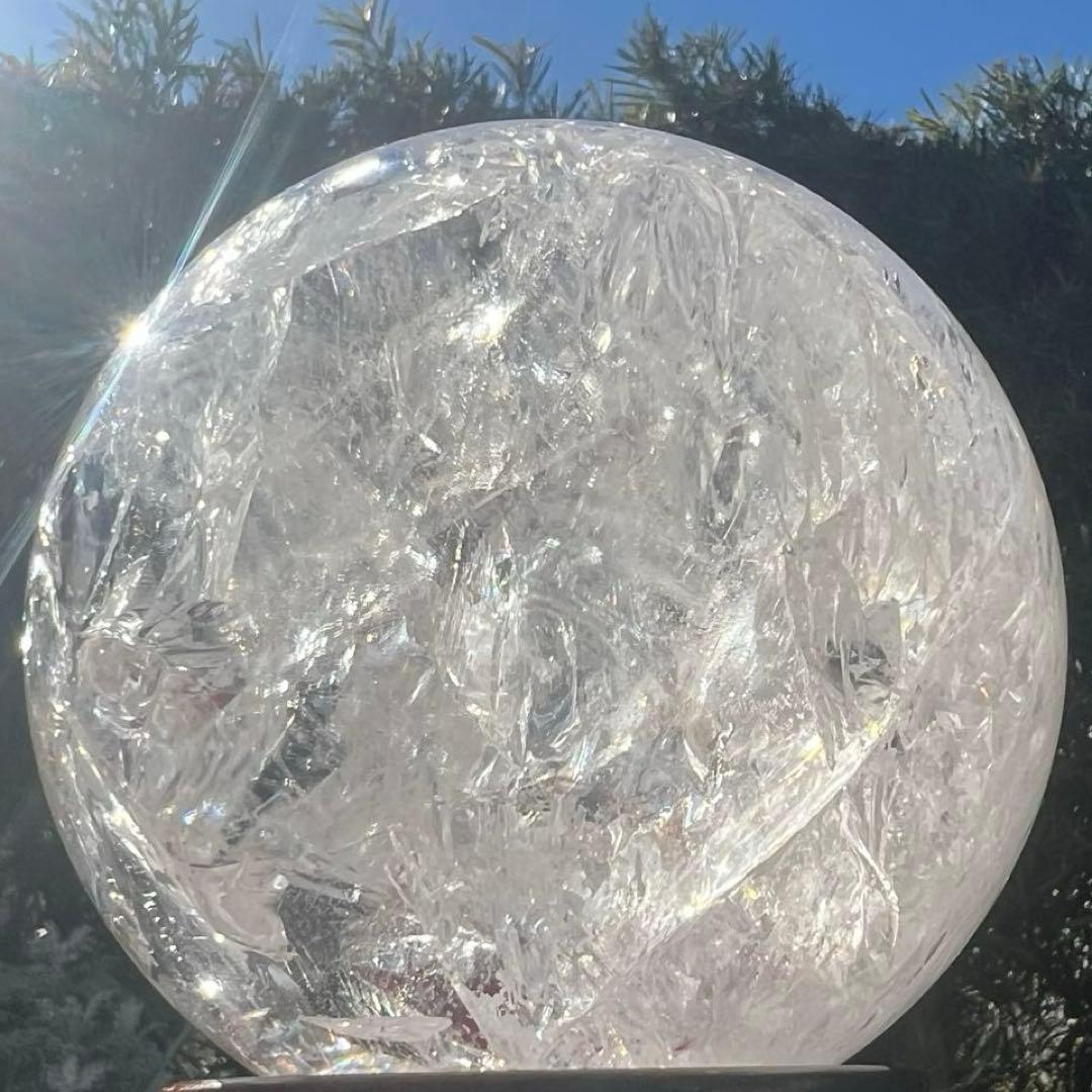 ✳️専用‼️✨超絶美麗の美しさ✨超美麗宝珠✨レインボー 水晶 丸玉 天然石 鑑別書付