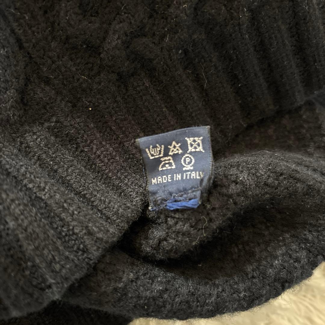 美品＊ドルモア タートルネックニット ケーブル 48 ブラック　イタリア製　黒