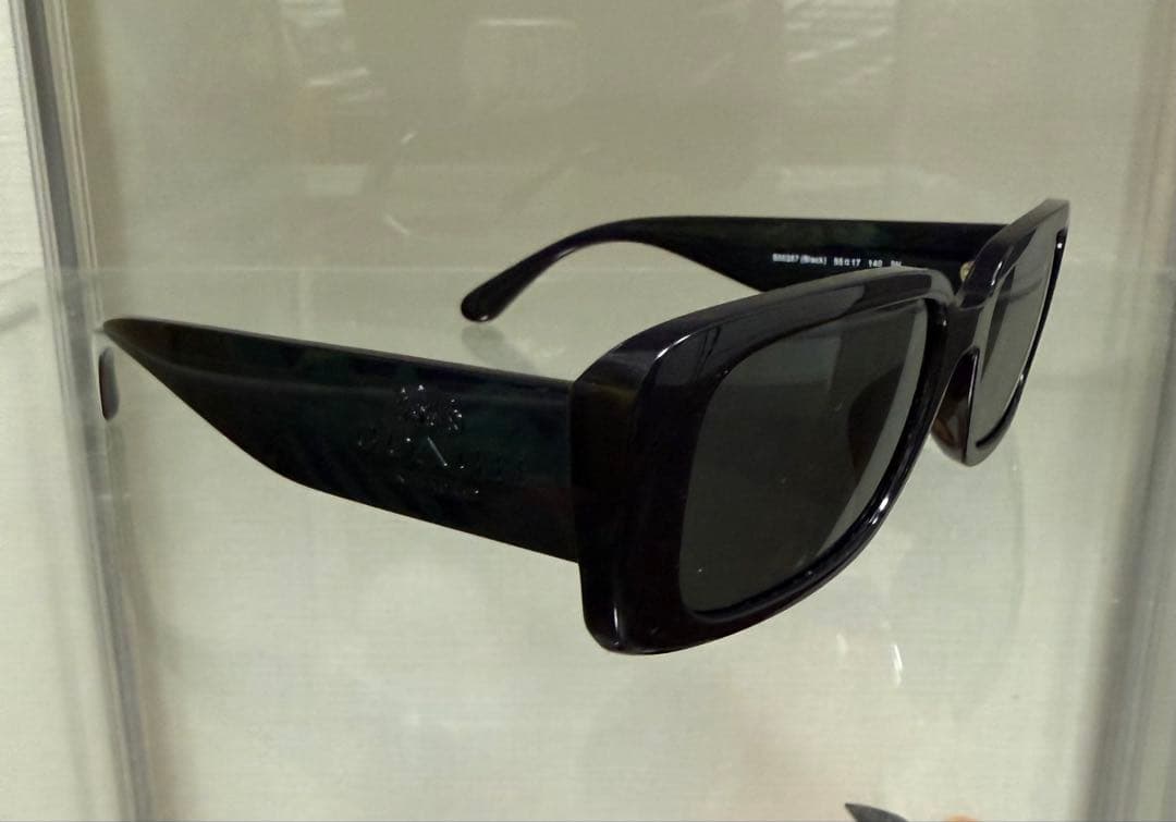 COACH ブラック ナロー レクタングル サングラス