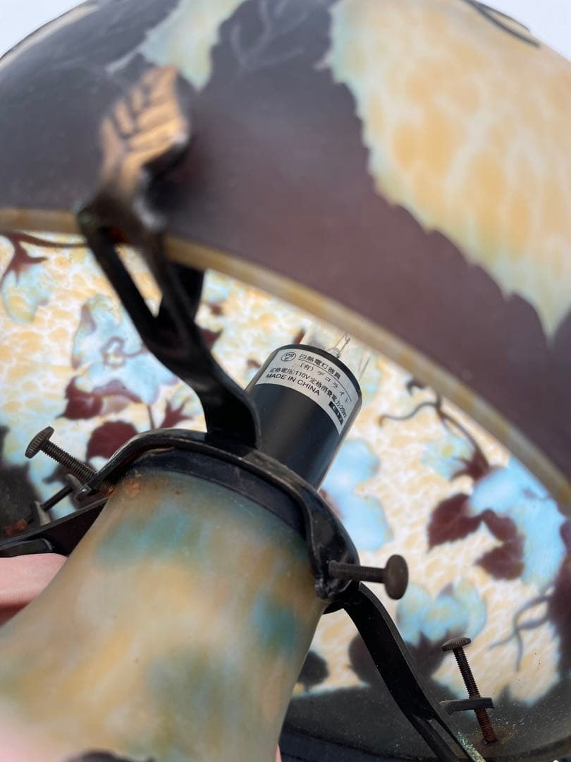 ガレ風ランプ （青）　青　ハイビスカス　②