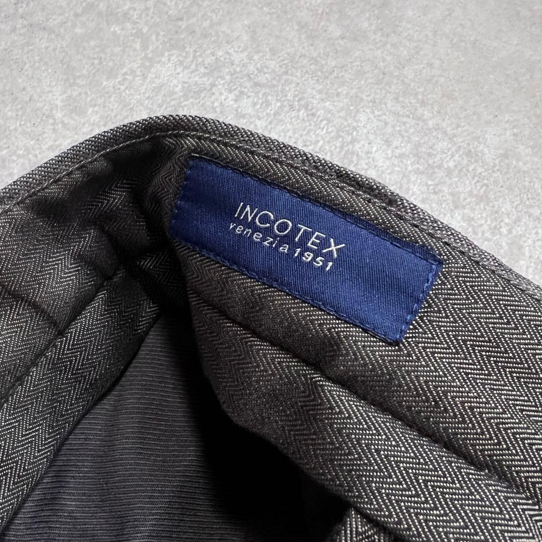 【極美品】INCOTEX インコテックス ウールサキソニースラックスパンツ 48