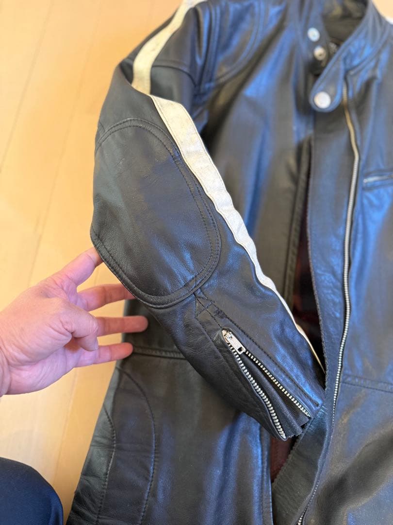 ビンテージ　コミネ　革ツナギ　レザー　バイクウェア　旧車　Sサイズ相当