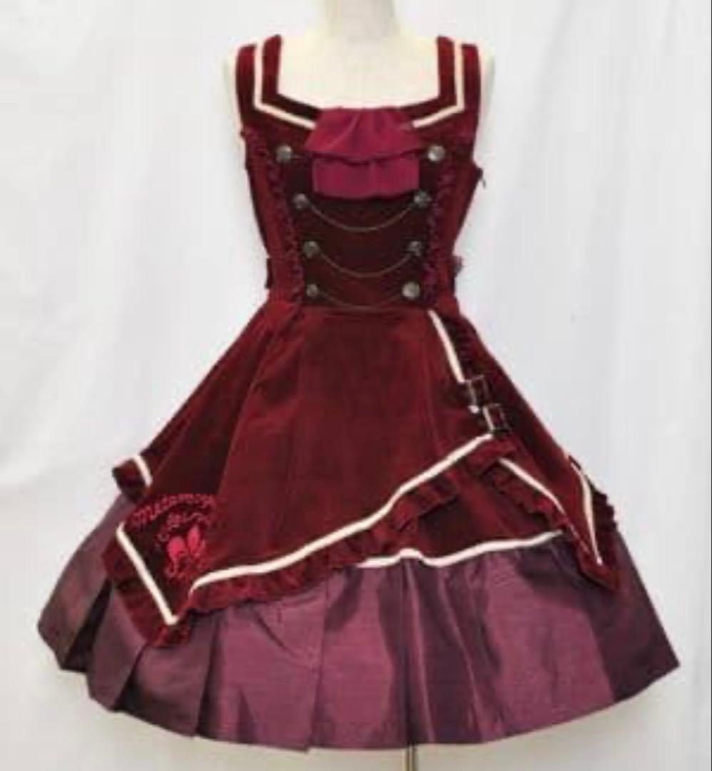 メタモルフォーゼタンドゥユフィーユの別珍アルヴェルタジャンパースカートパニエ付き