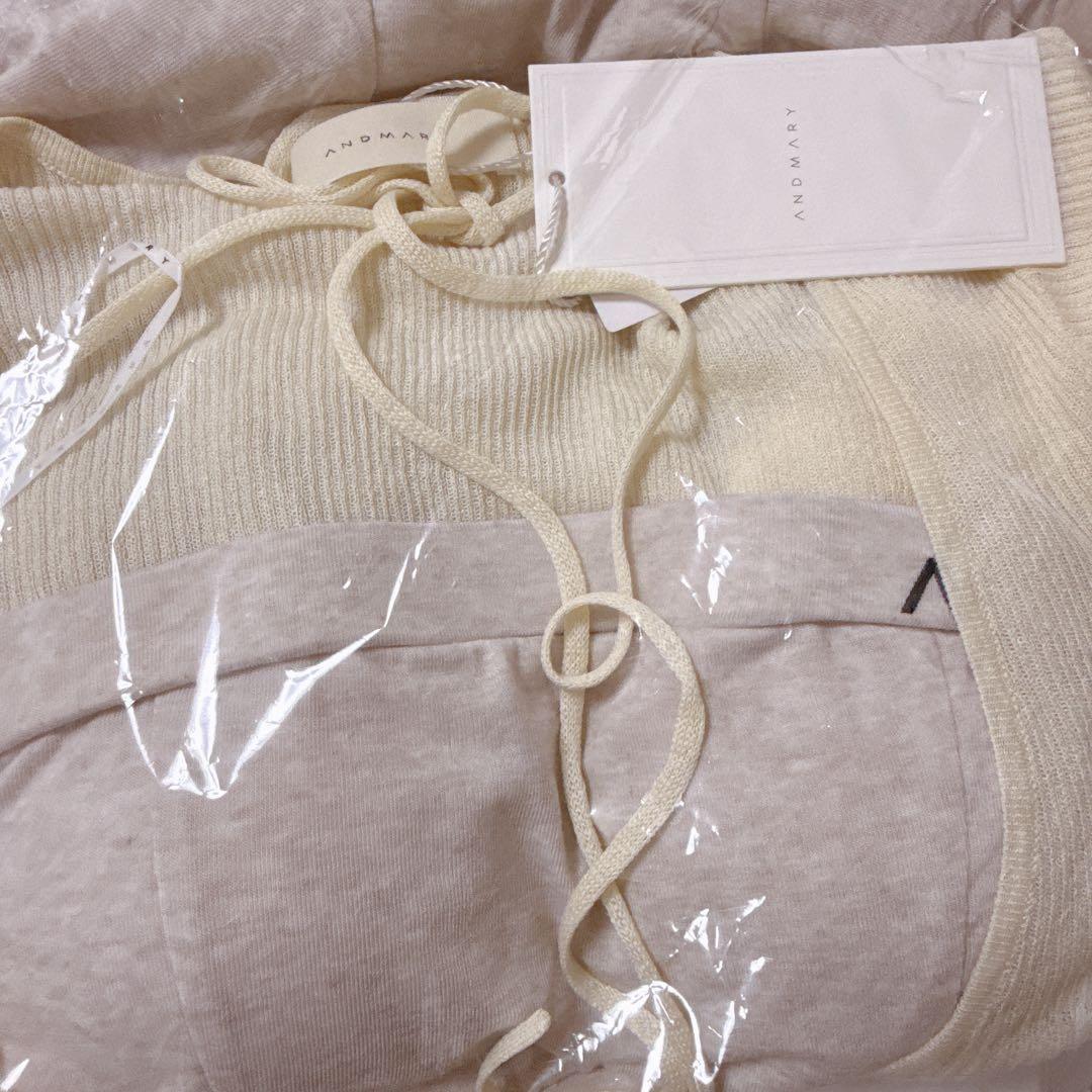 andmary Sara silky dress beige Sサイズ