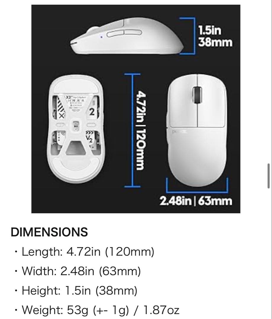 ゲーミングマウス ワイヤレス 超軽量