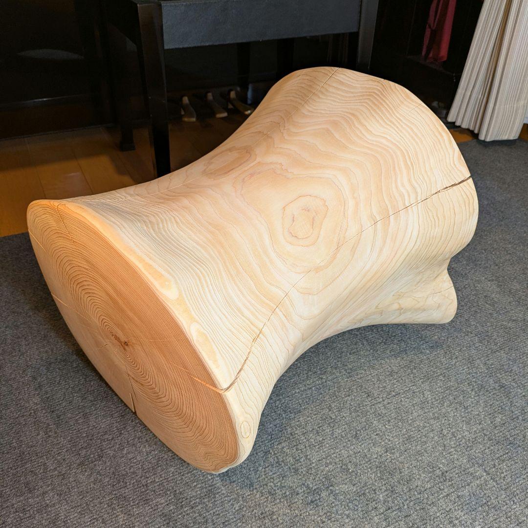 3104　檜　大型　切り株　丸太　テーブル　 スツール　高さ約42.5cm
