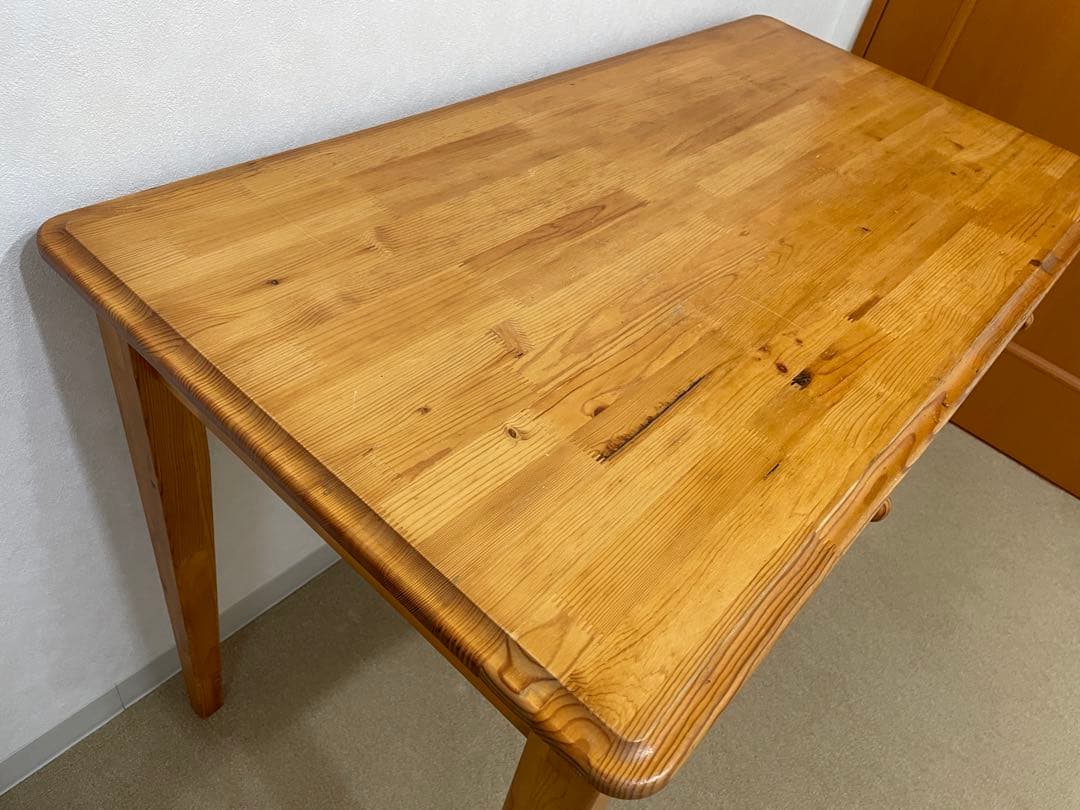 木製デスク（パイン材）　引き出し付き