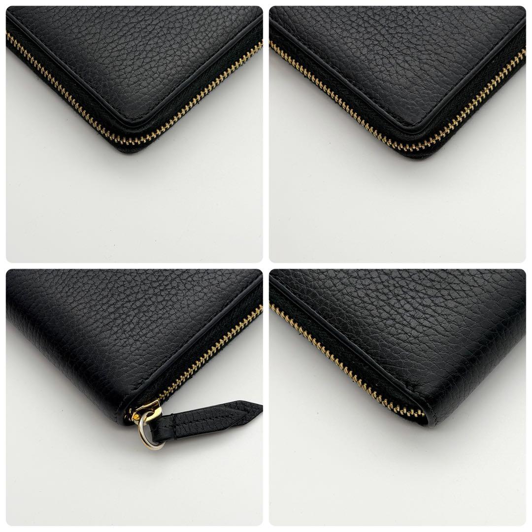 【最高峰美品】GUCCI グッチ GGマーモント ジッピーウォレット 長財布 黒