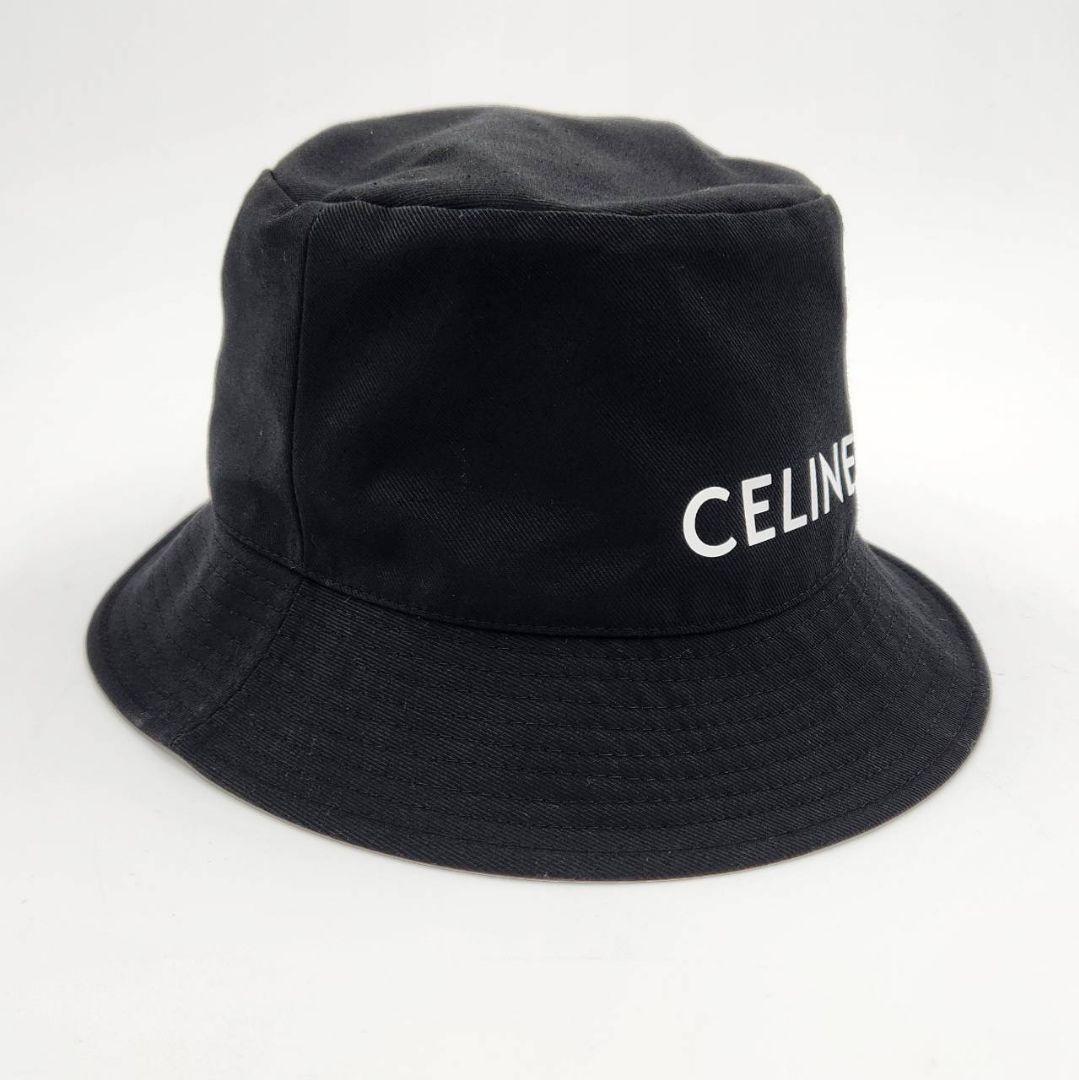 ✨美品✨セリーヌ ロゴ バケットハット バケハ Lサイズ ブラック 黒