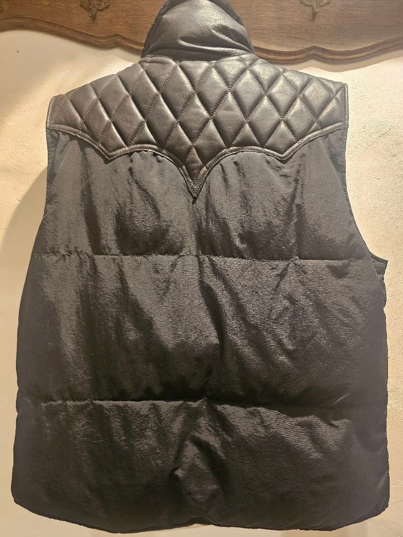 SKULL　FLIGHT　キルティングダウンベスト　ライダース　アメカジ