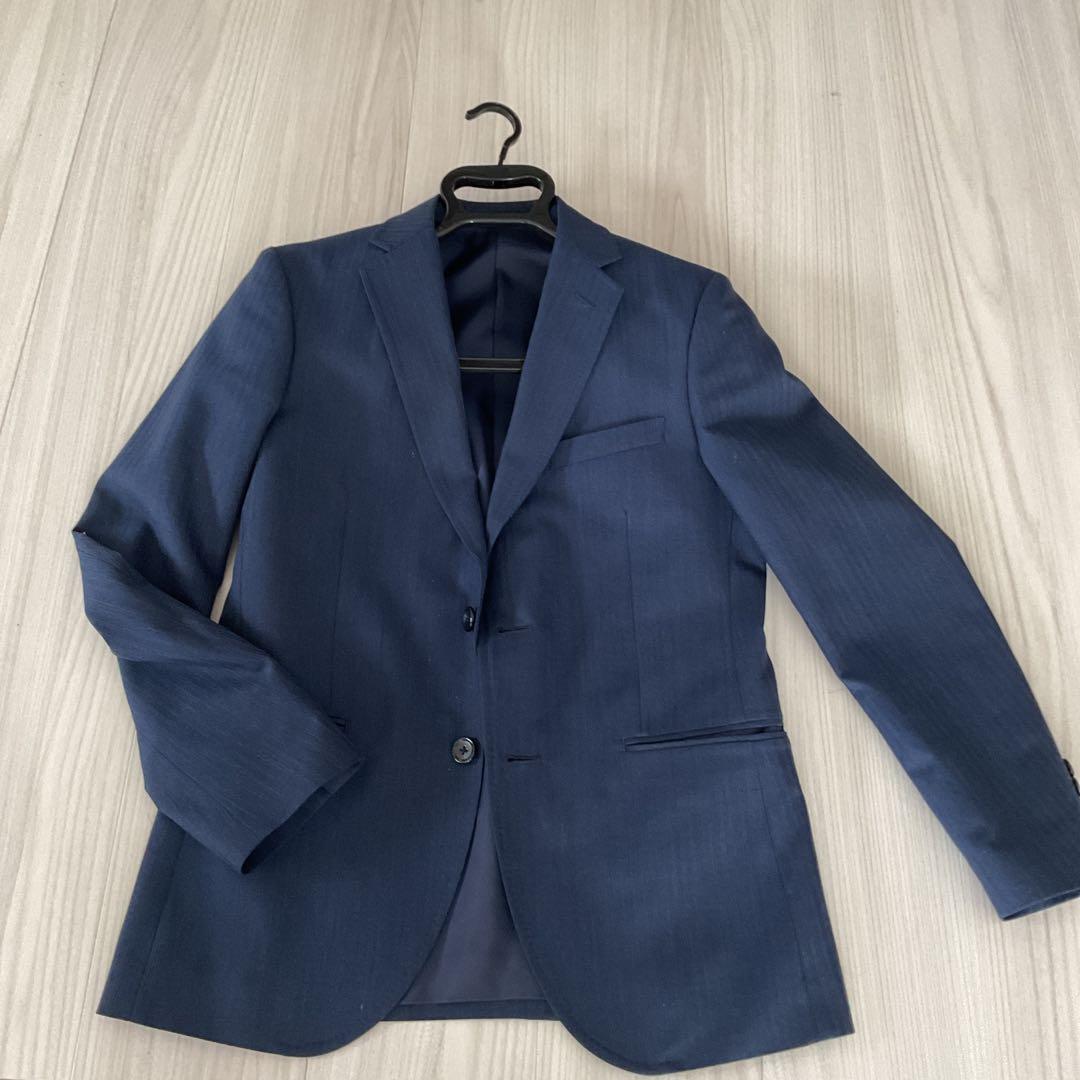 美品⭐︎Y4 タカキューTAKAQ ★スーツ 青 ストライプ ⭐︎ブルー 秋冬用