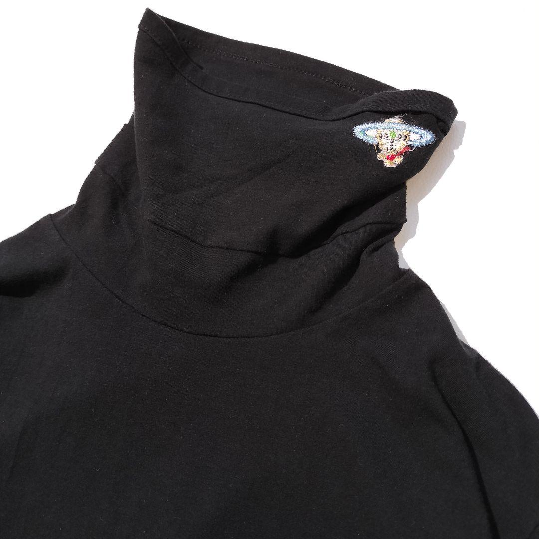 ヴィヴィアンウエストウッドオーブ刺繍　タートルネック カットソー　ブラック