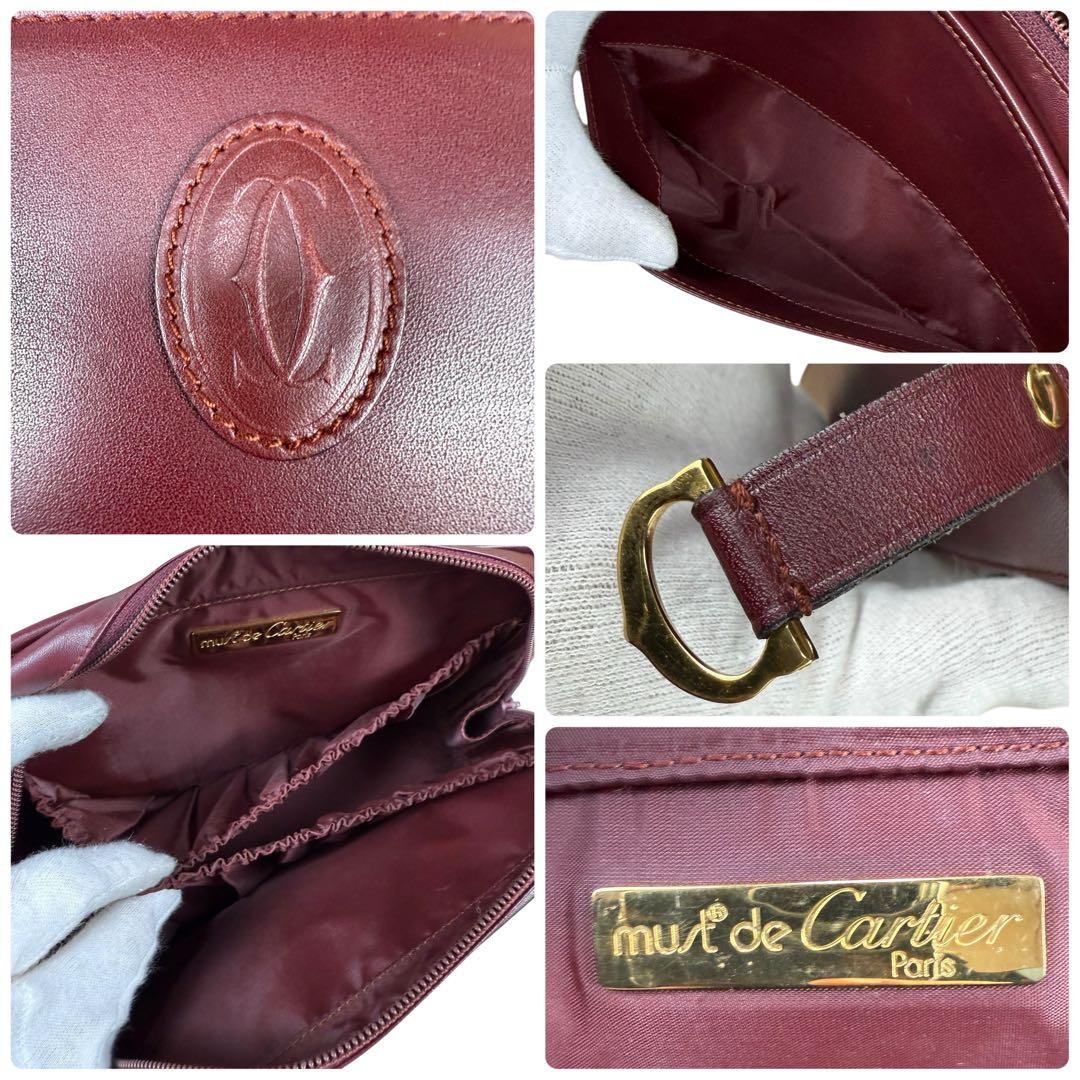【美品】Cartier カルティエ マストライン クラッチバッグ レザー レッド