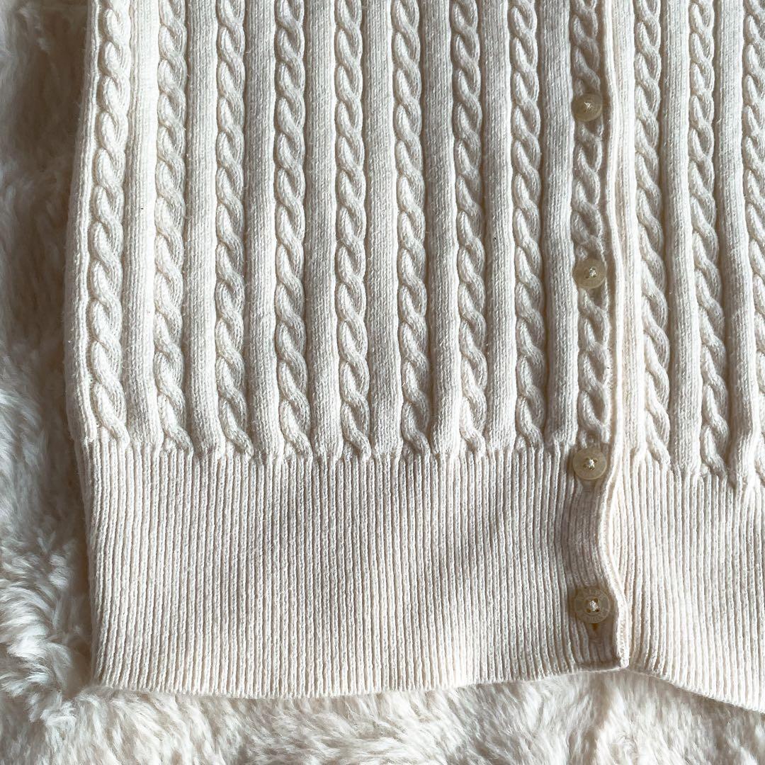 美品✨ポロラルフローレン ケーブルニット カーディガン ポニー アイボリー S