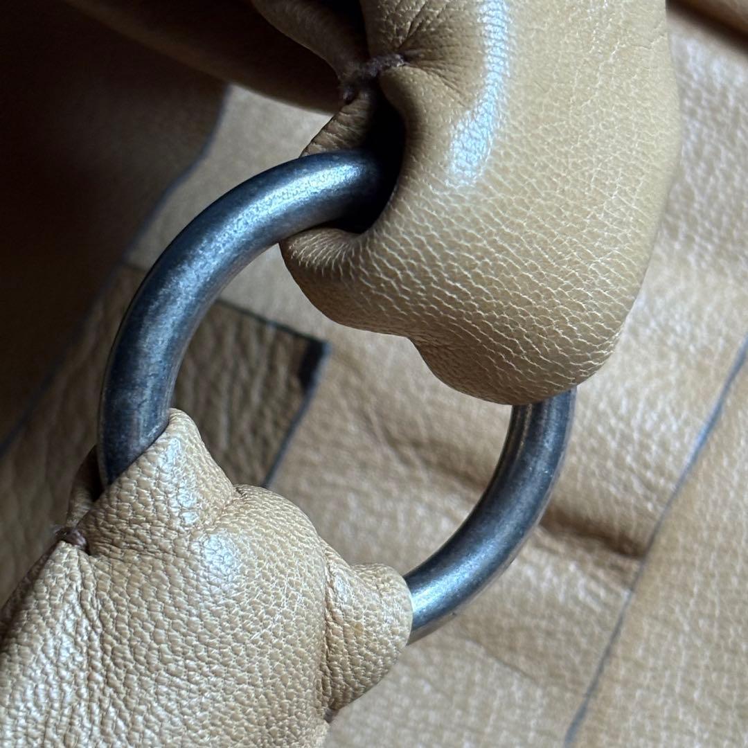 美品イヴサンローランサントロペフリルレザーワンショルダーバックキャメル