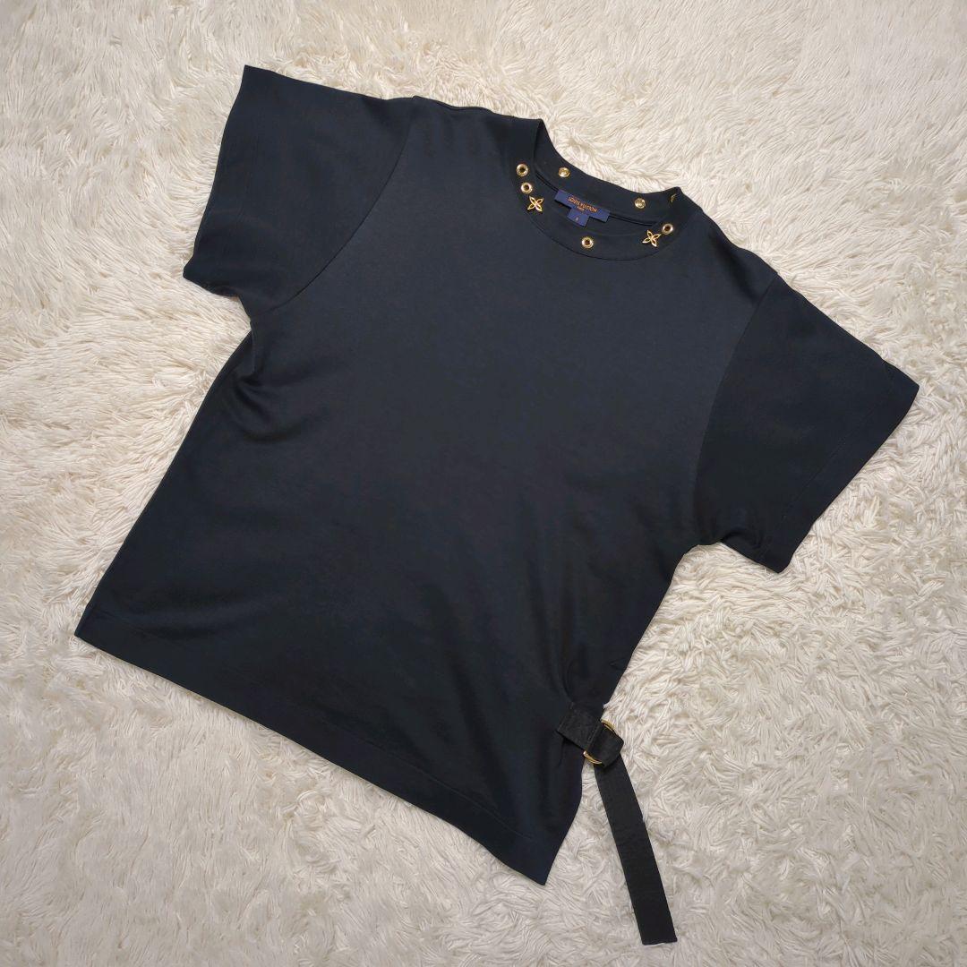 【入手困難・美品】ルイヴィトン☆サイドストラップTシャツ ゴールドモノグラム 黒