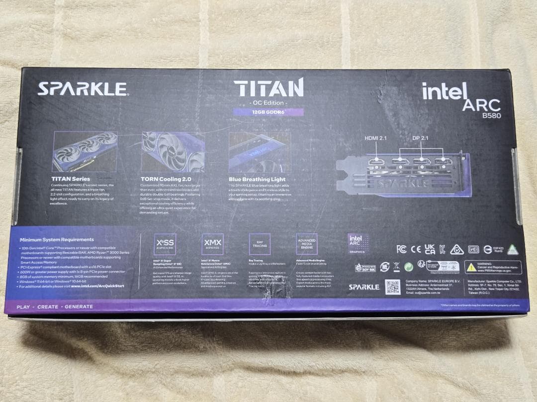 SPARKLE intel ARC B580/12G グラフィックボード