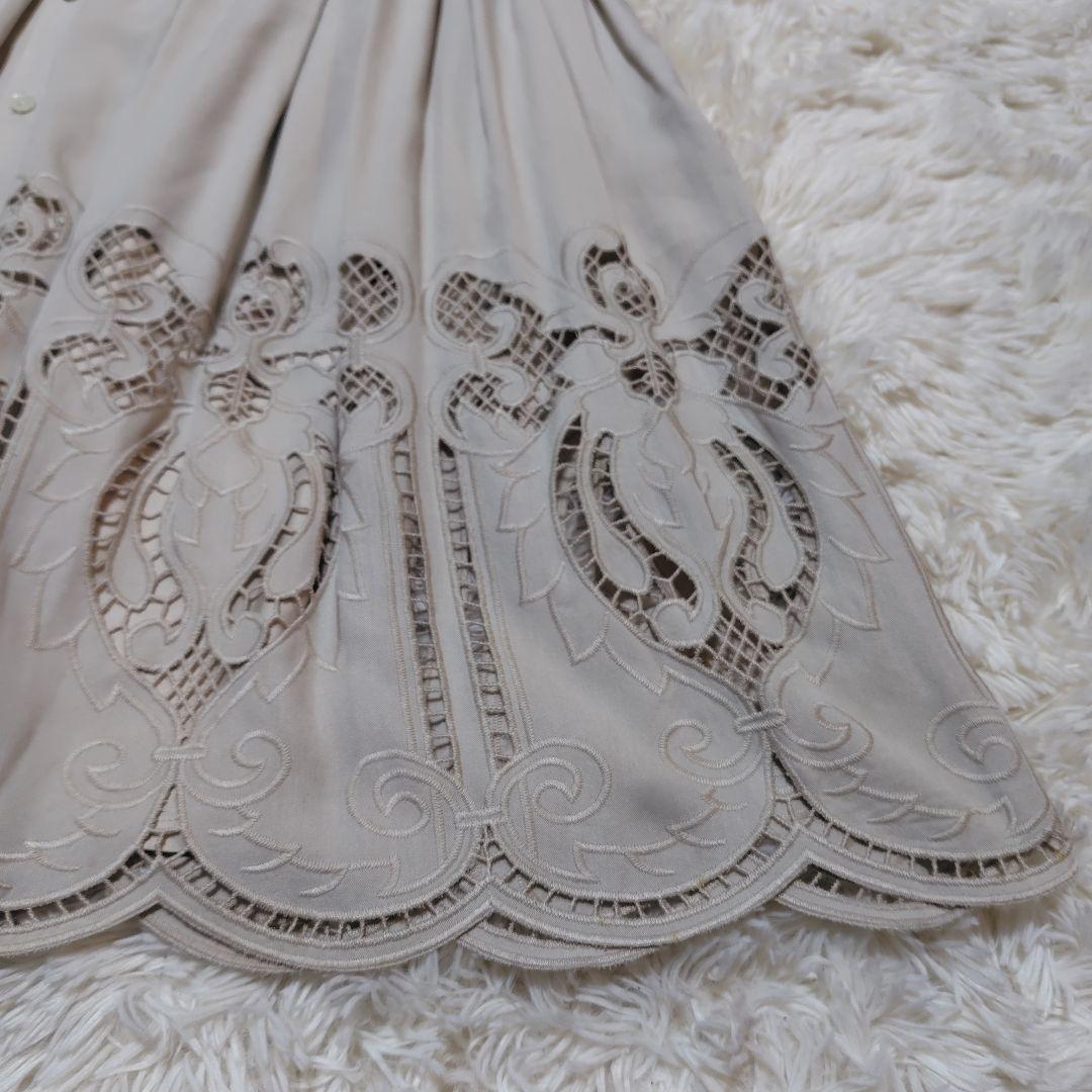 【美品♡人気モデル】グレースコンチネンタル　カットワークティアードワンピース　F