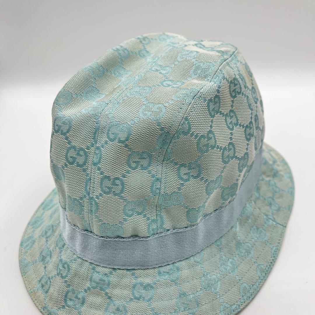 GUCCI GGキャンバス バケットハット 帽子 ハット バケハ ブルー