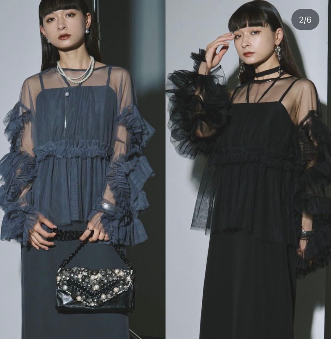 Elegant volume sleeves　セットキャミドレス