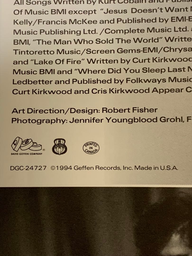 NIRVANA UNPLUGGED IN NEW YORK レコード