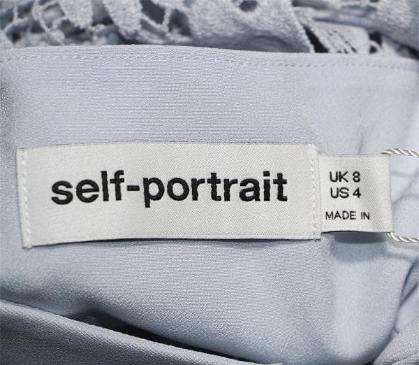 コ*マ様 セルフポートレイト ワンピース ギピュールレース ブルー UK8 未使