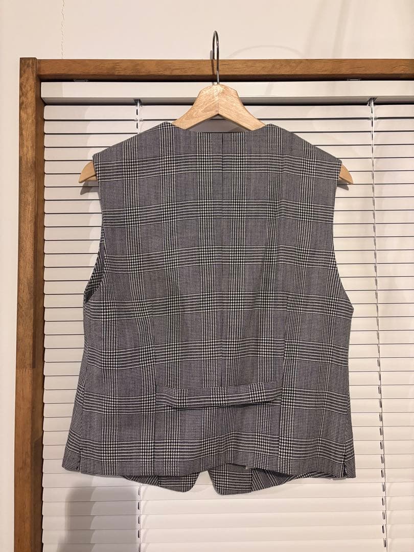 Oblada グレー系チェック ベスト