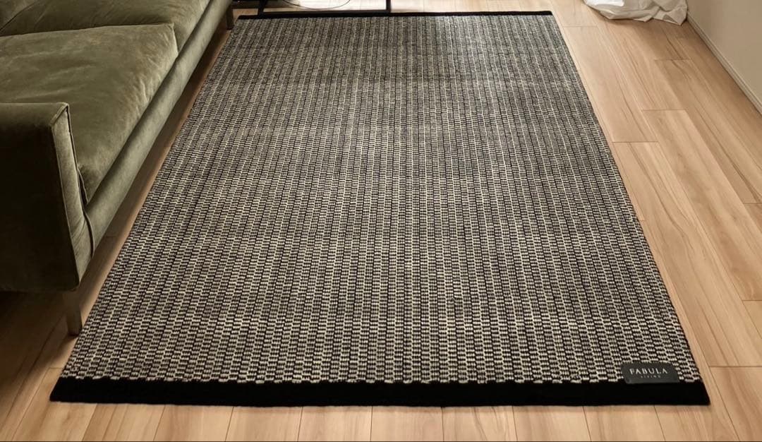 アクタス FABULA GRO ラグ 140×200 ブラックホワイトラグ