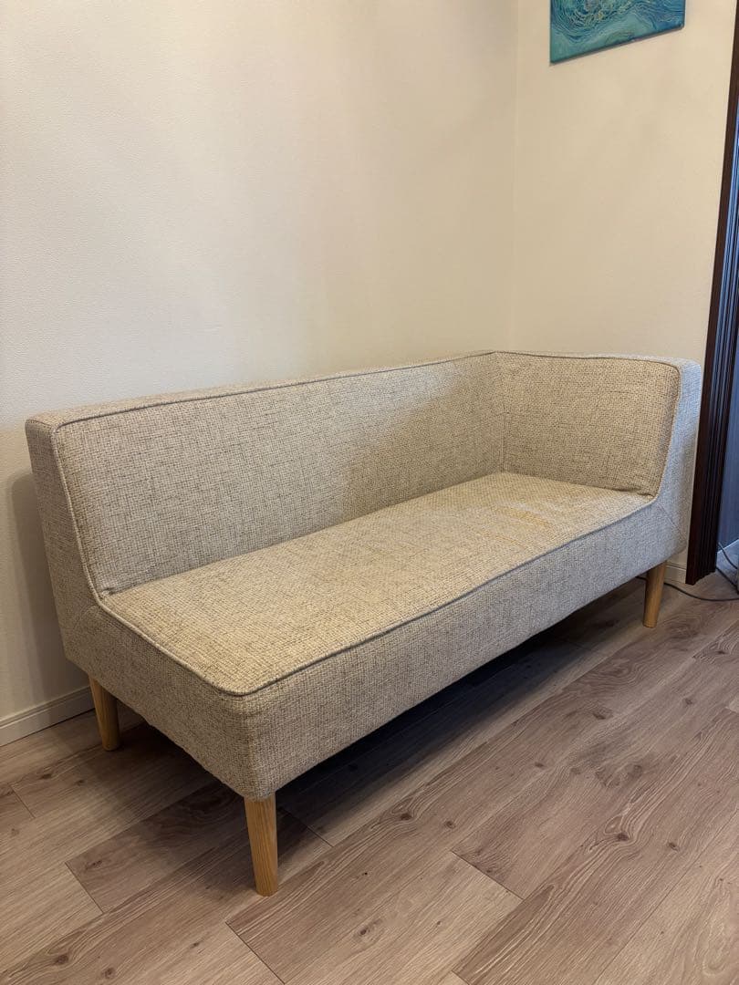 ベージュ 2人掛け　カウチソファ