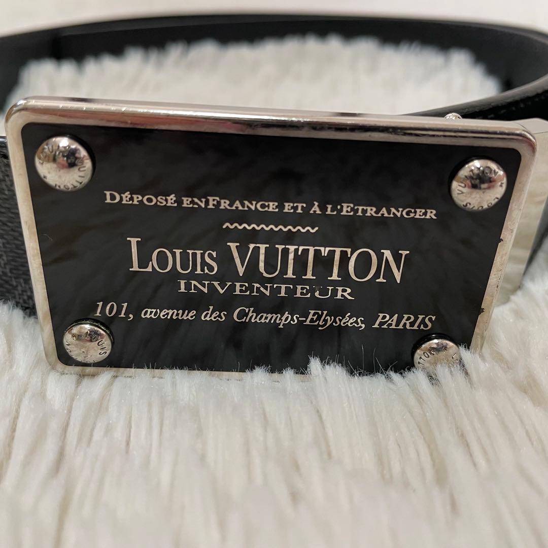 美品 ルイヴィトン ダミエ サンチュール アンヴァントゥール ベルト 黒 M