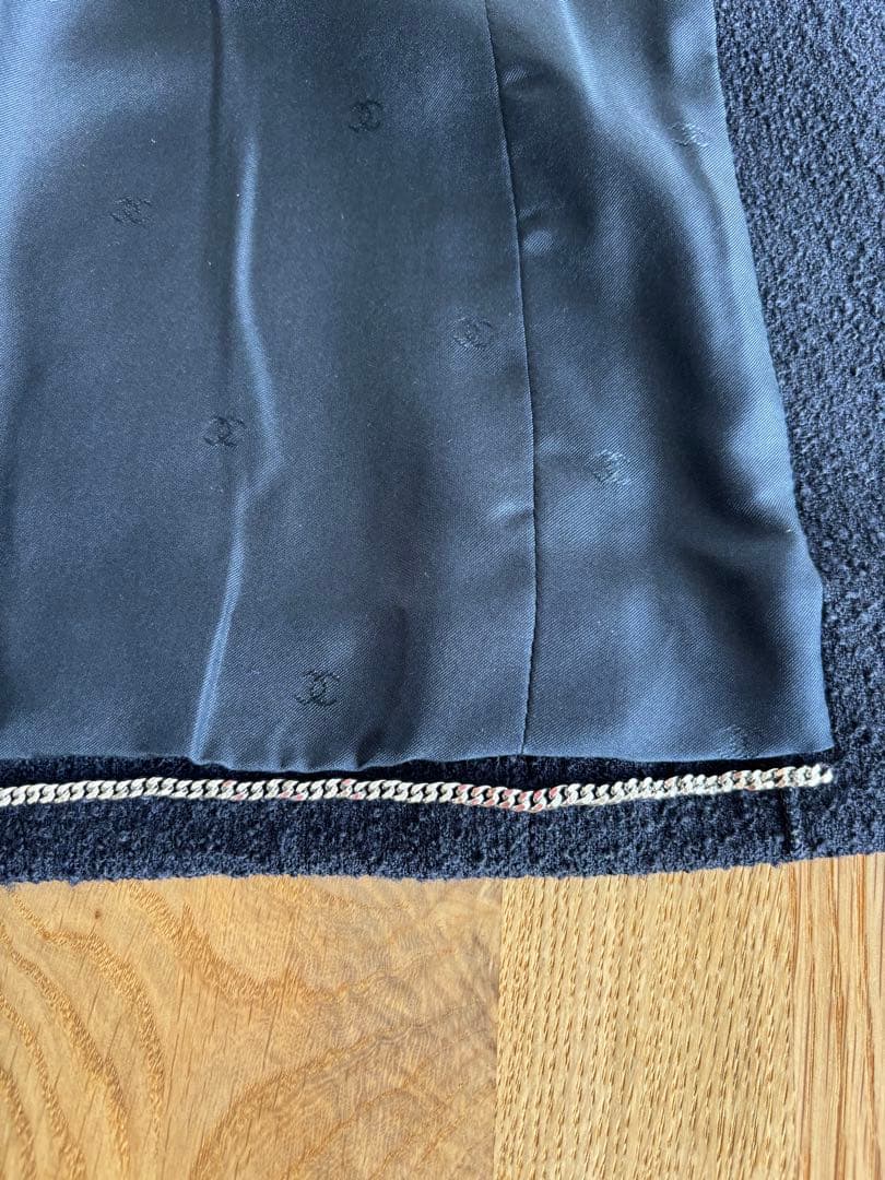 シャネル　ネイビー ダブルブレスト テーラードジャケット