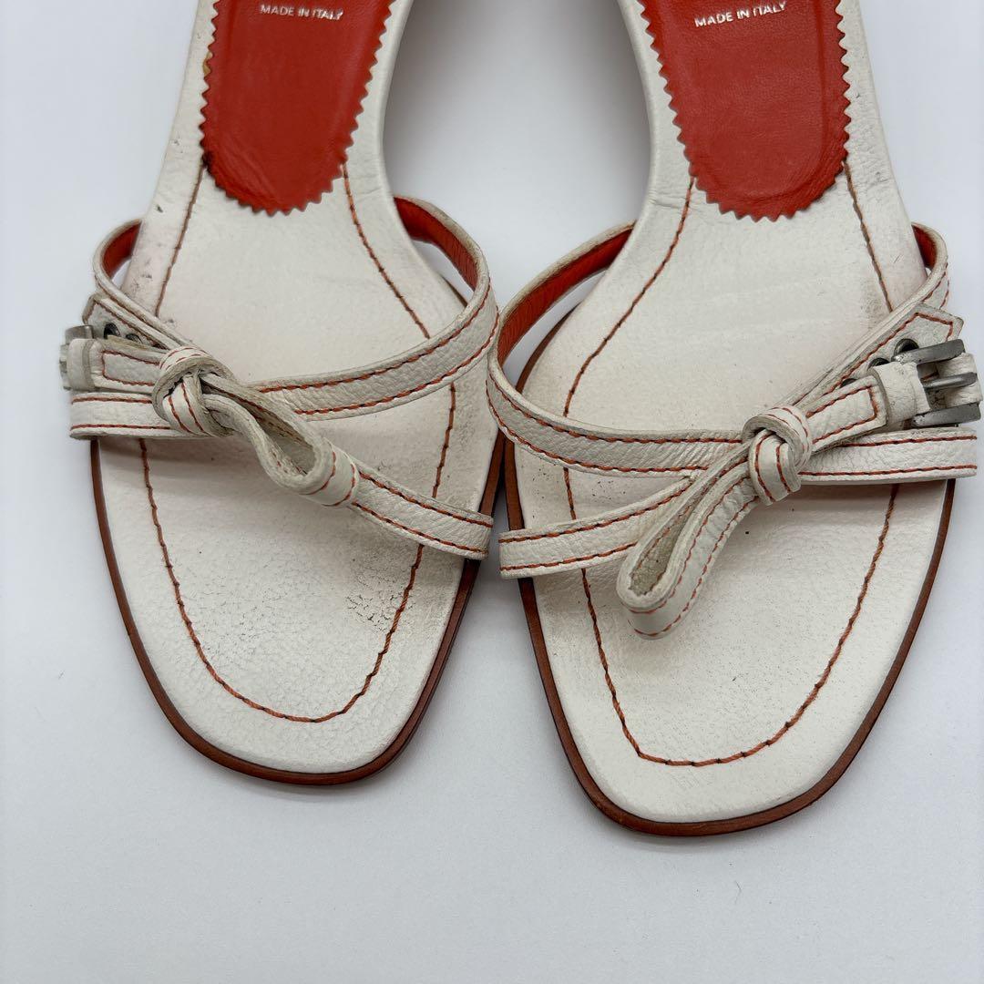 プラダ リボンデザインバイカラー ミュール　サイズ35 1/2 22.5㎝相当