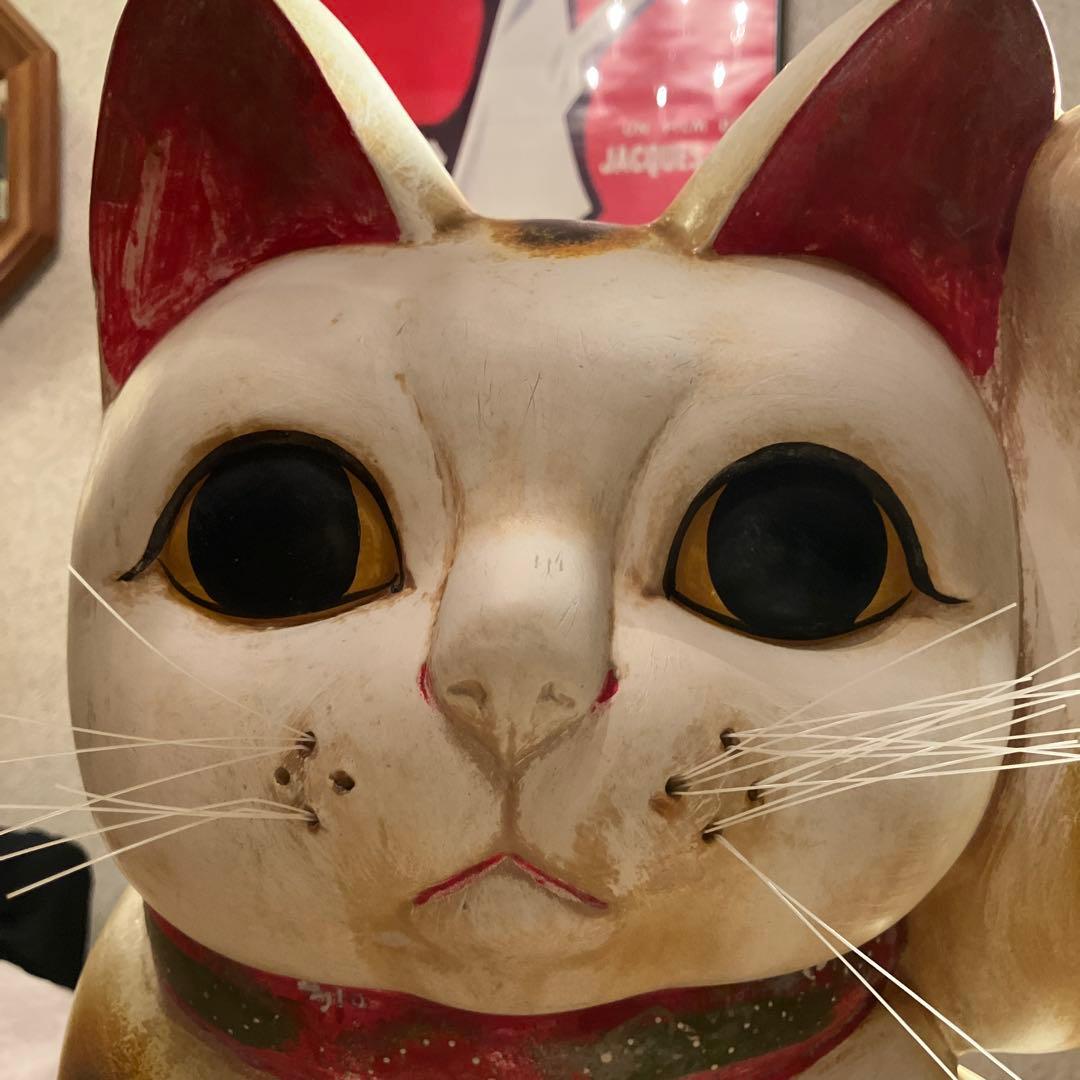 【ヴィンテージ】招き猫 陶器製 約50cm