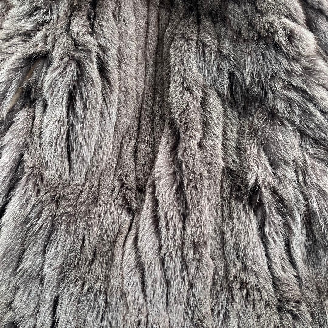 極美品 肌触り最高 フォックスファー グレー ファーコート 長袖 ラグジュアリー