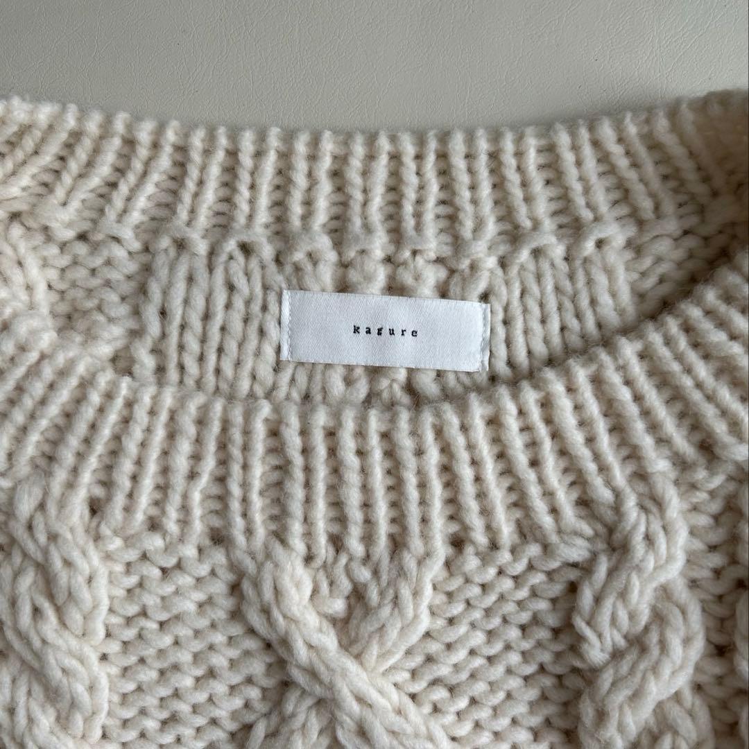 かぐれ ペルーアランクルーネックベスト アイボリー