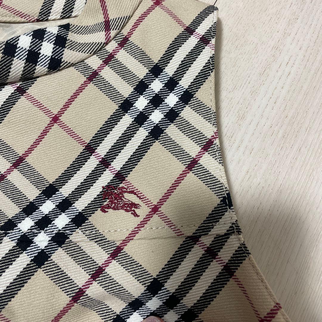 バーバリーブルーレーベル　ノバチェック柄 ノースリーブワンピース 38