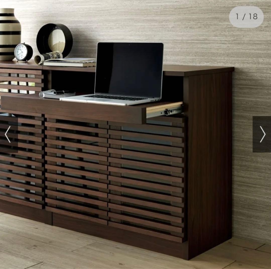 送料込み❗️ディノス【格子 プリンタ収納性 PCデスク】80×80×45(cm)