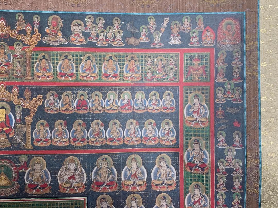 仏教美術 両界曼荼羅 胎蔵界 金剛界 大幅 双幅対 工芸掛軸 仏画883