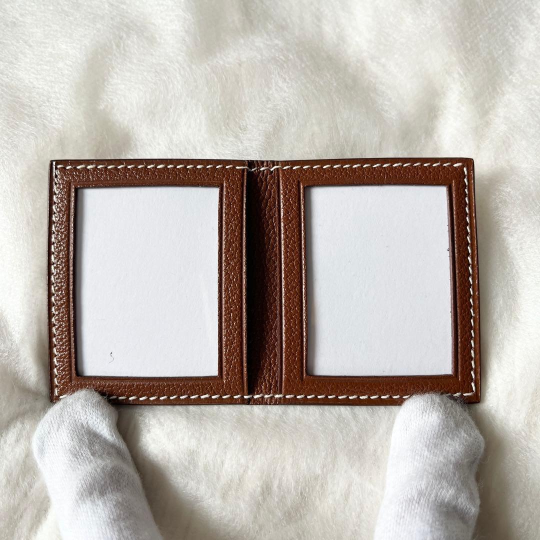 HERMES エルメス　ミニ フォトフレーム　クシュベル　ブラウン